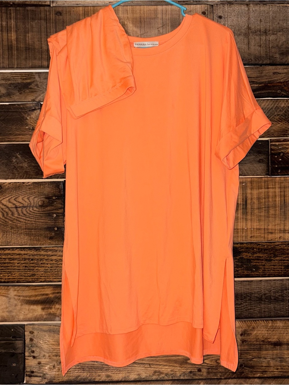 Zenana Coral Orange Biker Short Set